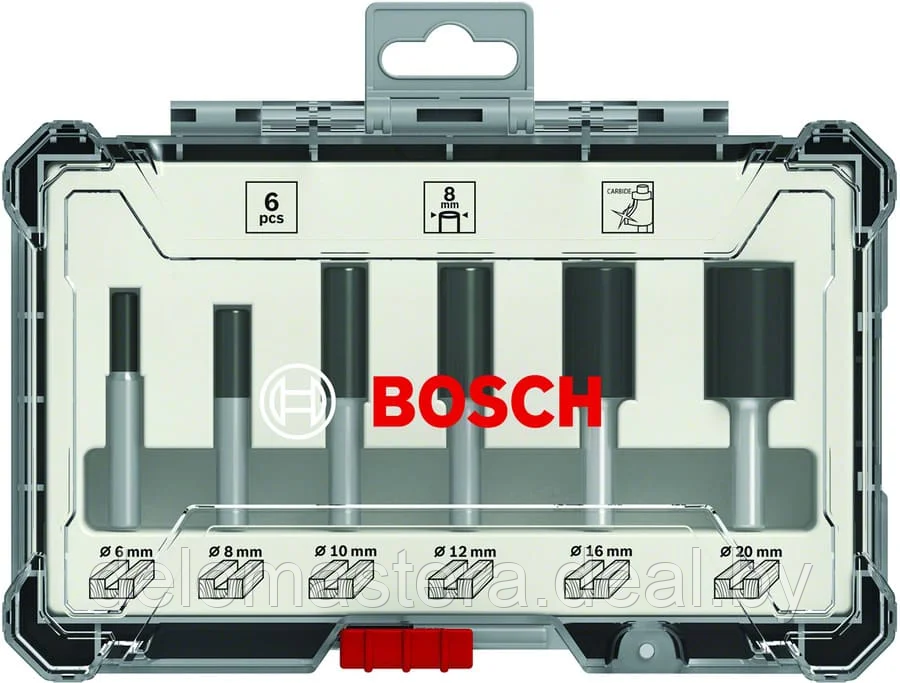 Набор кромочных фрез 1/4" 6шт. BOSCH 2607017467 - фото 1 - id-p201904664