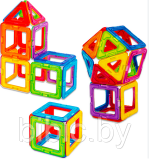 Детский магнитный конструктор 2427, объемный Mag-Building маг билдинг аналог для детей геометрические фигуры - фото 4 - id-p201910991