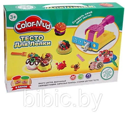 Кондитерская, 6615 детский игровой набор пластилин тесто для творчества color-mud Плей до для лепки - фото 2 - id-p201911044