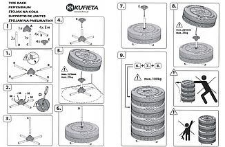 KUFIETA Стойка для хранения колес max D=225мм, max 100кг, L=105см, фото 3