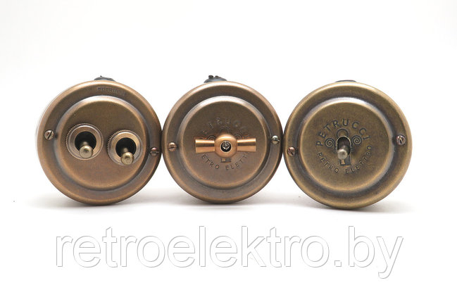 Переключатель два тумблера PETRUCCI, Бронза, фото 2