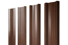 Штакетник М-образный А 0,45 Print Elite Antique Wood TwinColor Choco Wood TwinColor