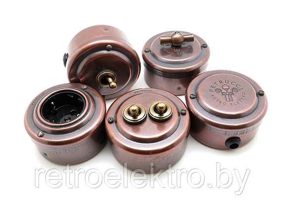 PETRUCCI переключатель тумблер/гайка "старая медь", фото 2