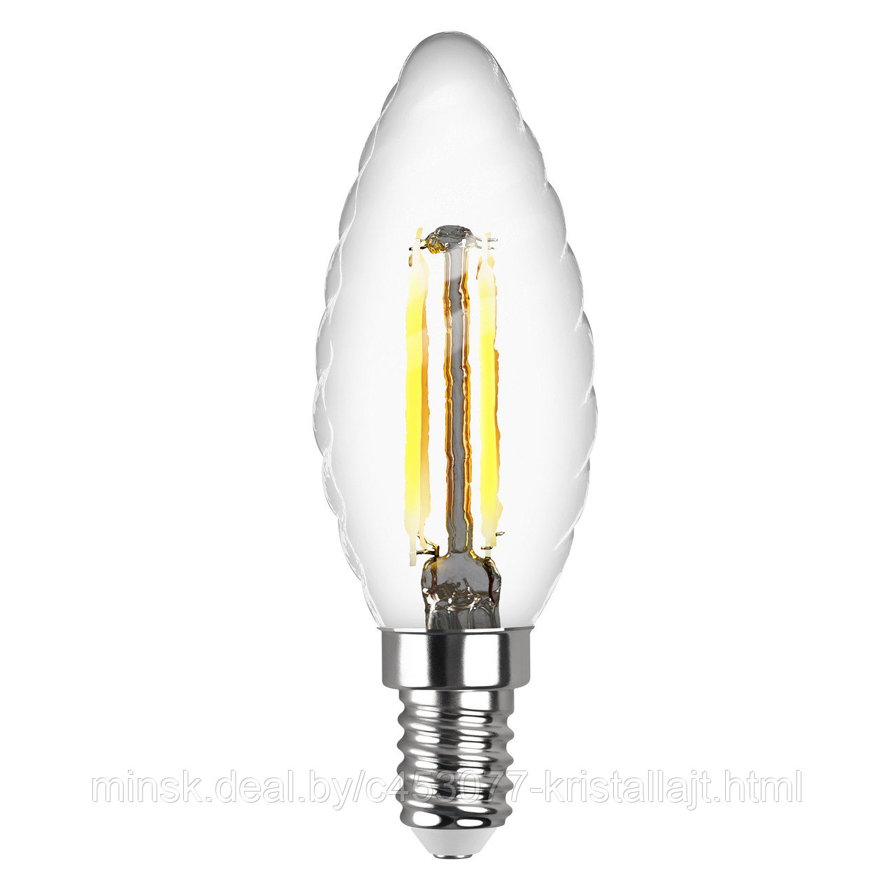 Лампа светодиодная Filament свеча витая ТС37 E14 7W, 2700K, DECO Premium, теплый свет - фото 3 - id-p201920467