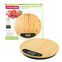 Kamille/  Весы кухонные электронные  (круглые платформа из бамбука)