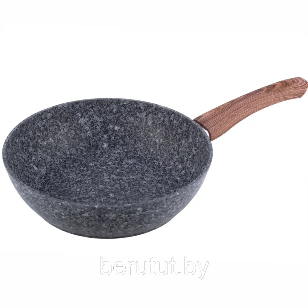 Сотейник с толстым дном 28 см Grey marble Kamille 4167