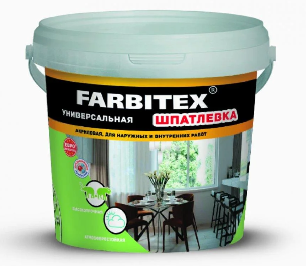 Шпатлевка акриловая для наружных и внутренних работ FARBITEX ,3.5 кг - фото 1 - id-p201923885