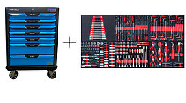 KraftWell KRW-TTB+SET277 Тележка с 7 ящиками+ПОДАРОК инструмент 277 предметов