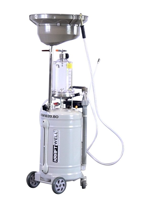 KraftWell KRW1839.80_demo Установка для слива и откачки масла/антифриза с подъемной ванной и мерной емкостью,