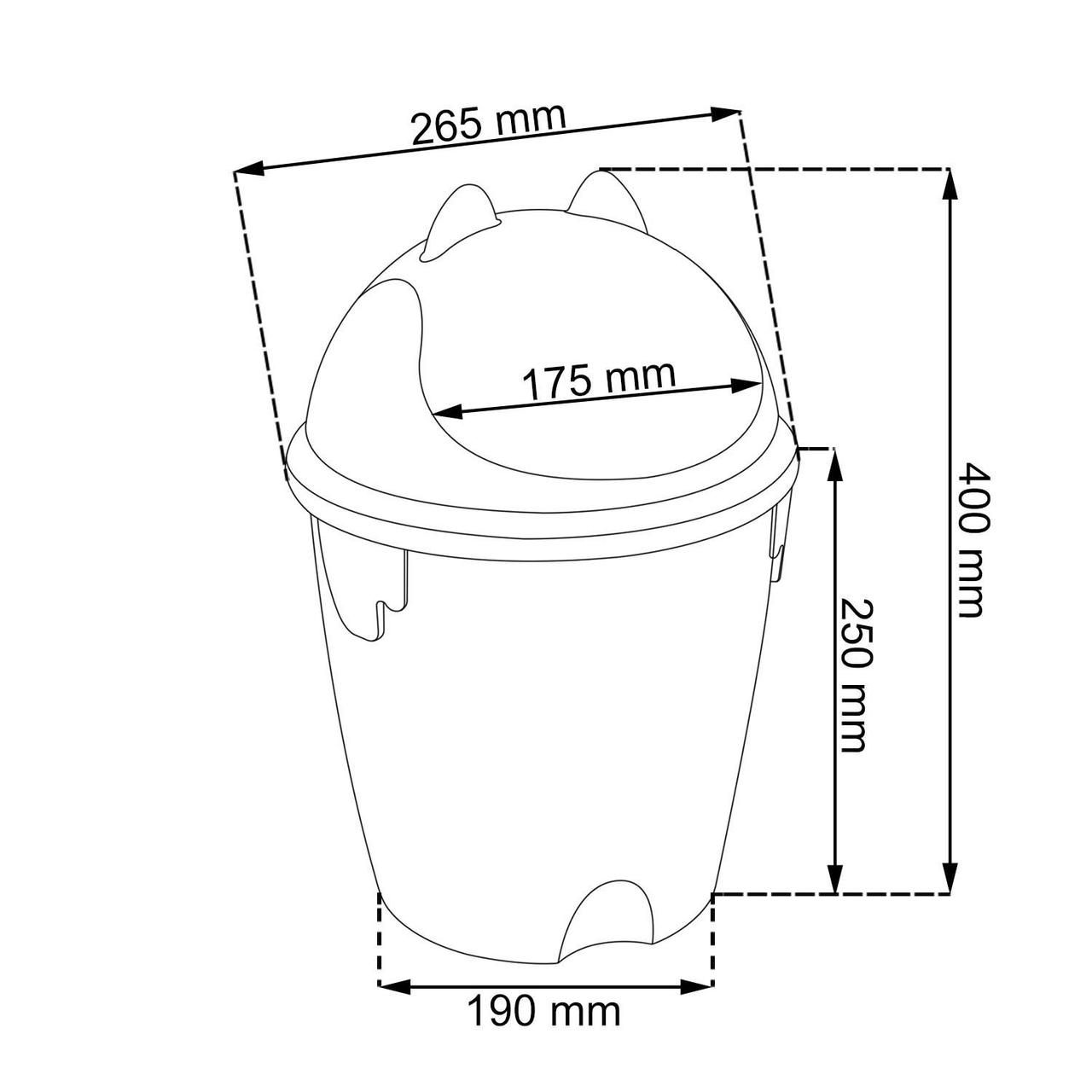 Урна для мусора тигрёнок Tiger bin 12L, Жёлтый - фото 3 - id-p191638574