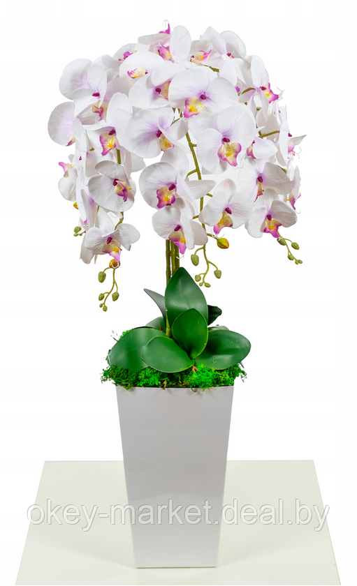 Искусственные цветы Орхидеи в кашпо 5 веток, 95 см - фото 10 - id-p201927986