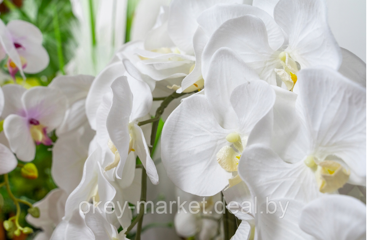 Искусственные цветы Орхидеи в кашпо 5 веток, 95 см - фото 5 - id-p201927991