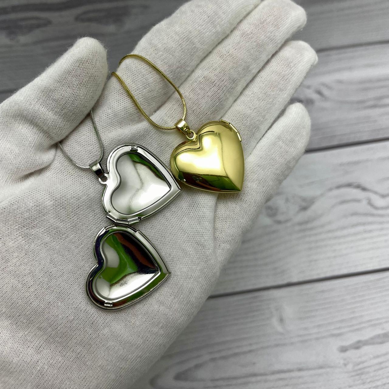 Кулон-тайник Сердце на цепочке Два сердца в золоте - фото 6 - id-p201927596