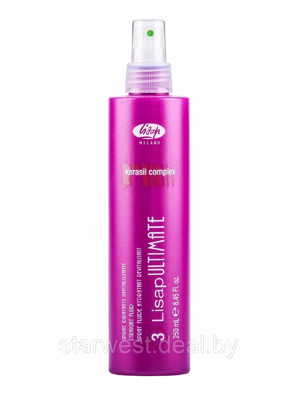 Lisap Ultimate 3 Straight Fluid 250 мл Флюид / спрей разглаживающий с термозащитой для волос - фото 1 - id-p187698691