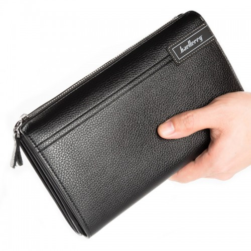 Мужское портмоне клатч на молнии, с ручкой Baellerry Maxi Libero S1001 Черное - фото 6 - id-p201927638