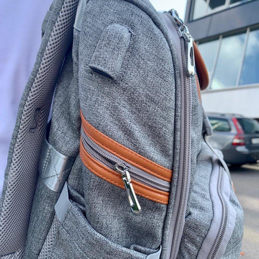 Спортивный стильный рюкзак OMASKA с USB / термо / непромокаемое отделение, черный - фото 4 - id-p201927656