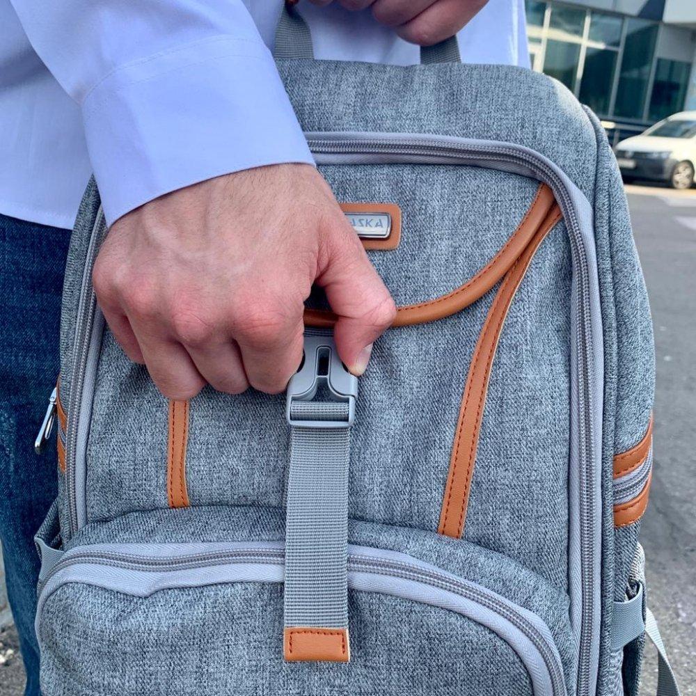 Спортивный стильный рюкзак OMASKA с USB / термо / непромокаемое отделение, черный - фото 7 - id-p201927656