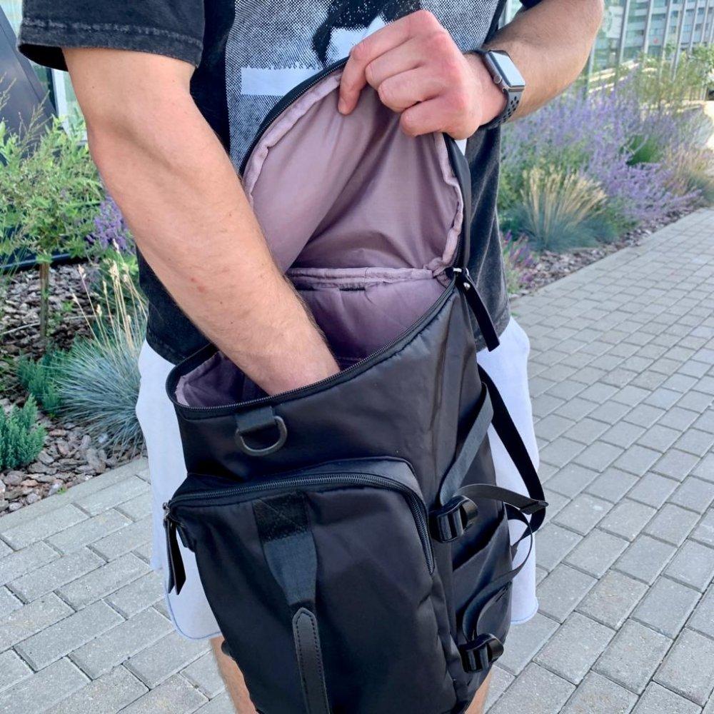 Городской рюкзак American Tourister Urban / Сумка-трансформер (Форма цилиндр), серый - фото 7 - id-p201927657