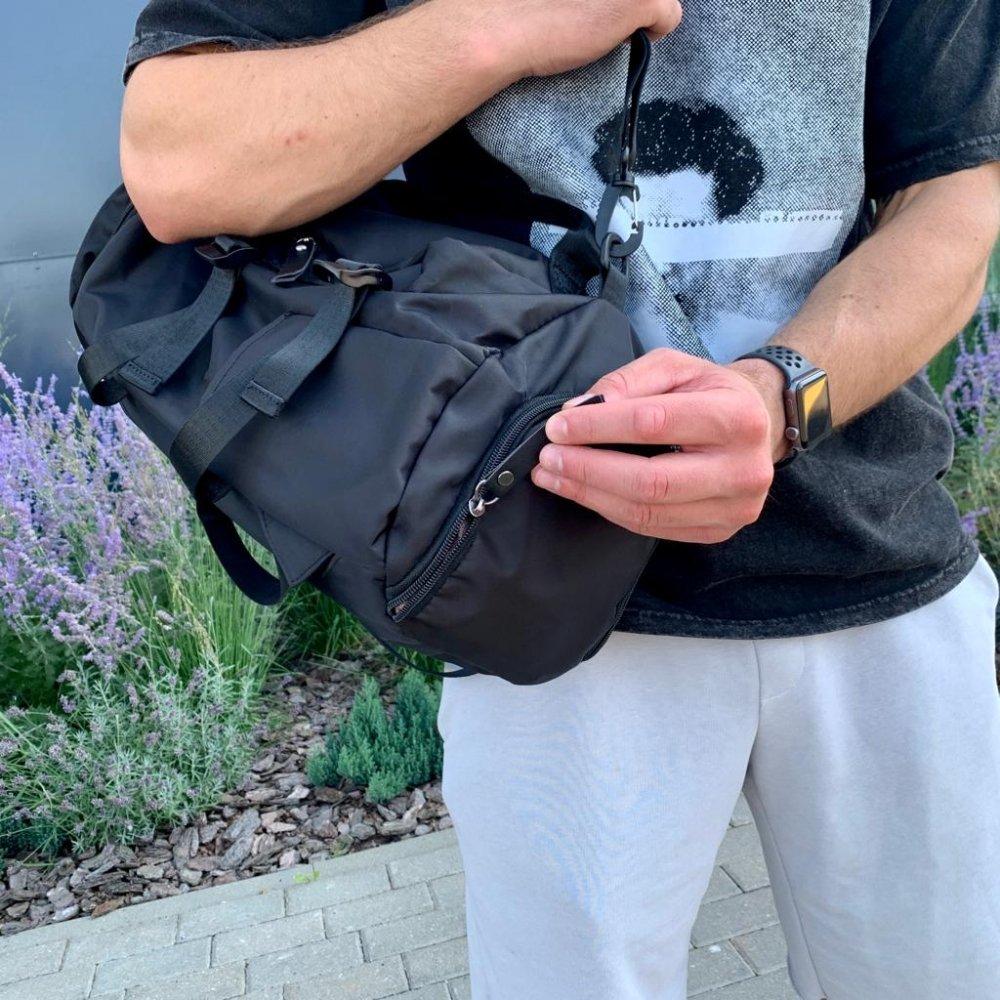Городской рюкзак American Tourister Urban / Сумка-трансформер (Форма цилиндр), черный - фото 3 - id-p201927658