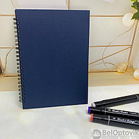 Скетчбук блокнот "Sketchbook" с плотными листами для рисования (А5, белая бумага, спираль, 40 листов), синий