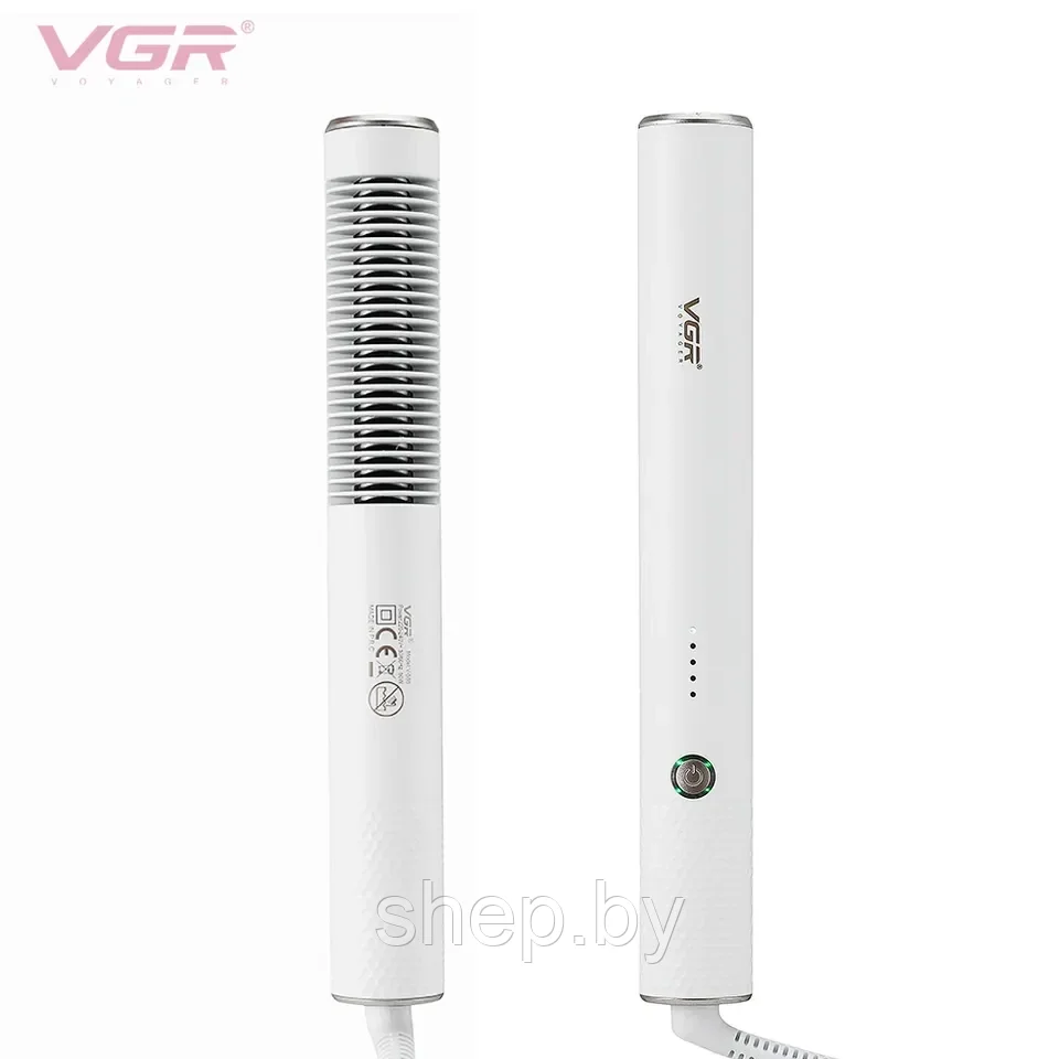 Выпрямитель для волос, Термощетка  VGR V-586 ,белый