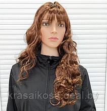 Парик Каштановый длинный волнистый из искусственных волос карнавальный
