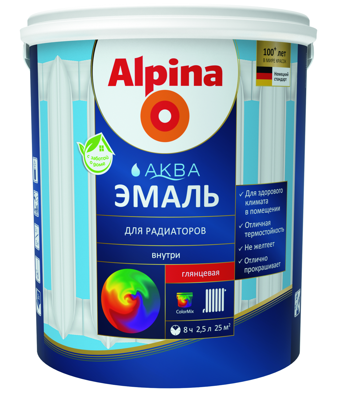 Alpina АКВА эмаль для радиаторов 0.9 кг