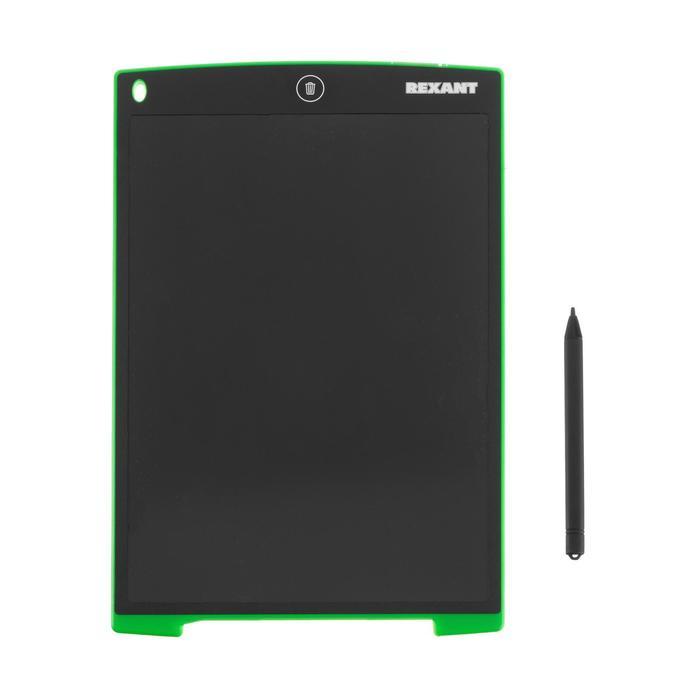 Планшет для рисования Rexant 70-5003, 12'', защита от стирания, чёрно-зеленый - фото 3 - id-p201935656
