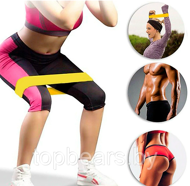 Спортивная резинка для фитнеса, йоги, пилатеса / тонизирующая лента-эспандер из латекса Sweat Shaper Toning - фото 5 - id-p196968771