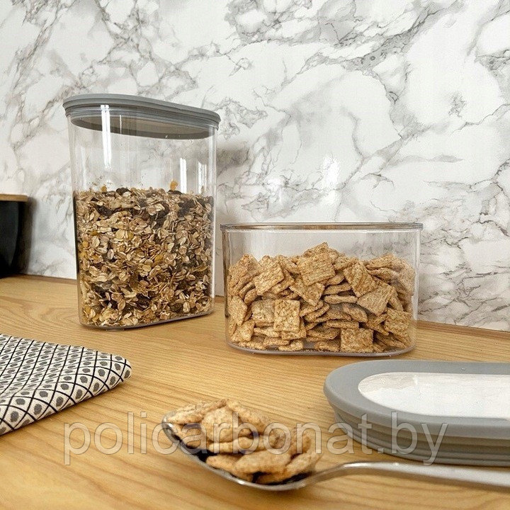 Ёмкость для сыпучих продуктов Dry food container 0,8L, Серый/ прозрачный - фото 2 - id-p201936059