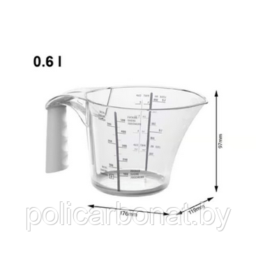 Мерный стакан Loft 0.6 л, прозрачный/белый - фото 2 - id-p201936090