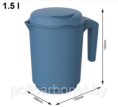 Ёмкость мерная с крышкой для ручного погружного миксера Fresh 1.5 л, синий - фото 2 - id-p201936091