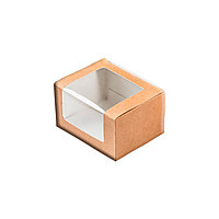 Упаковка OSQ Square Cut sandwich box (Россия, крафтовый картон, 125х100х70 мм)