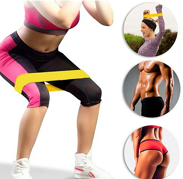 Спортивная резинка для фитнеса, йоги, пилатеса / тонизирующая лента-эспандер из латекса Sweat Shaper Toning - фото 5 - id-p153787468