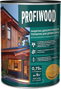 Защитно-декоративное покрытие для древесины PROFIWOOD 2.5л/2.3 кг