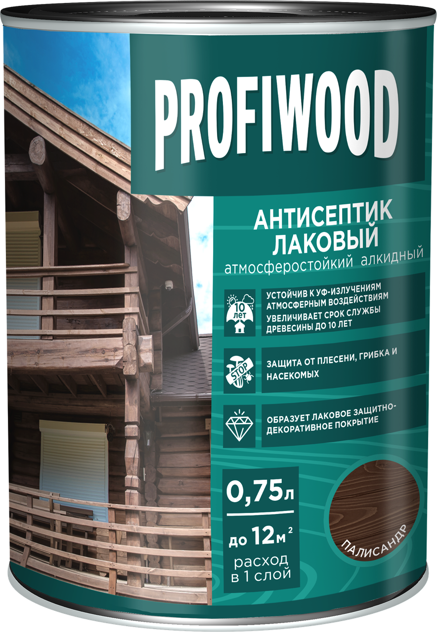 Антисептик лаковый для древесины PROFIWOOD 0.75л/0.7 кг
