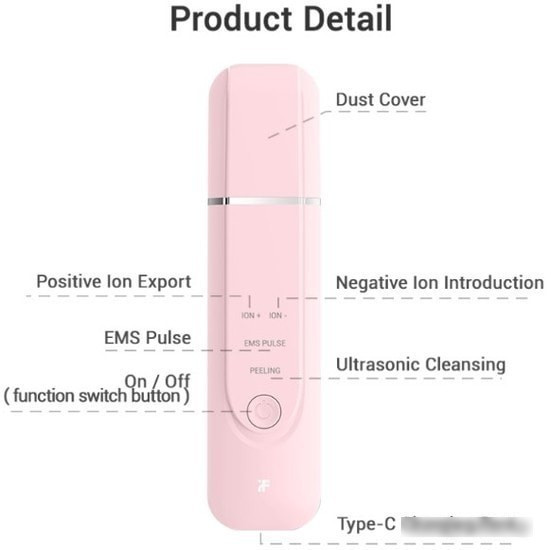 Прибор для ультразвукового пилинга InFace MS7100 (розовый) - фото 3 - id-p201957057