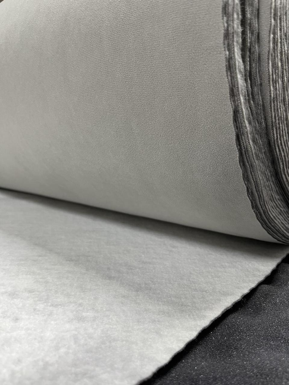 Потолочная ткань велюр (Premium) на поролоне 2мм / ламинирование нижнего слоя ворс / серый / Турция - фото 1 - id-p201957574