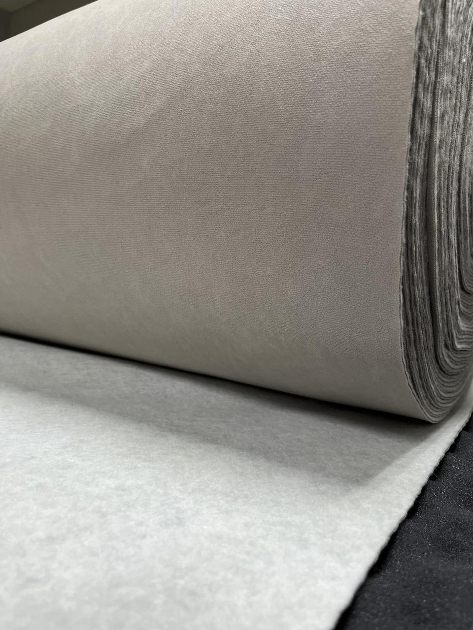Потолочная ткань велюр (Premium) на поролоне 2мм / ламинирование нижнего слоя ворс / светло-серый / Турция - фото 1 - id-p201960465