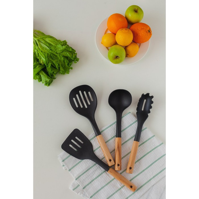 Набор кухонных принадлежностей Доляна «Лиам», 7 предметов, 33×12,5×12,5 см, цвет чёрный - фото 7 - id-p201843919