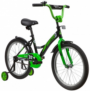 Велосипед детский Novatrack Strike 20" черный/зелёный - фото 2 - id-p124454775