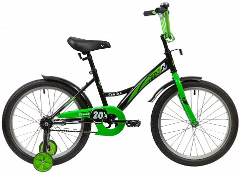 Велосипед детский Novatrack Strike 20" черный/зелёный - фото 1 - id-p124454775