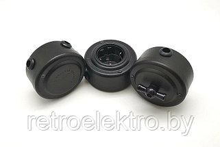 Выключатель 1-тумблерный Petrucci, Чёрный муар (чёрные рычажки), фото 2