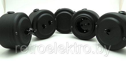 Выключатель 1-тумблерный Petrucci, Чёрный муар (чёрные рычажки), фото 2