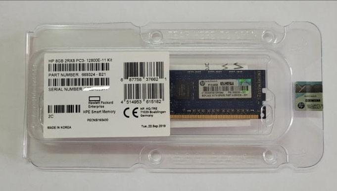 669324-B21 684035-001 Оперативная память HP 8GB 2Rx8 PC3-12800E ECC Unbuffered UDIMM