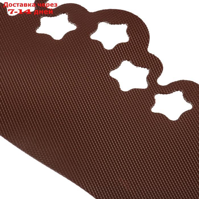 Лента бордюрная, 0.2 × 9 м, толщина 1.2 мм, пластиковая, фигурная, коричневая - фото 3 - id-p201935926