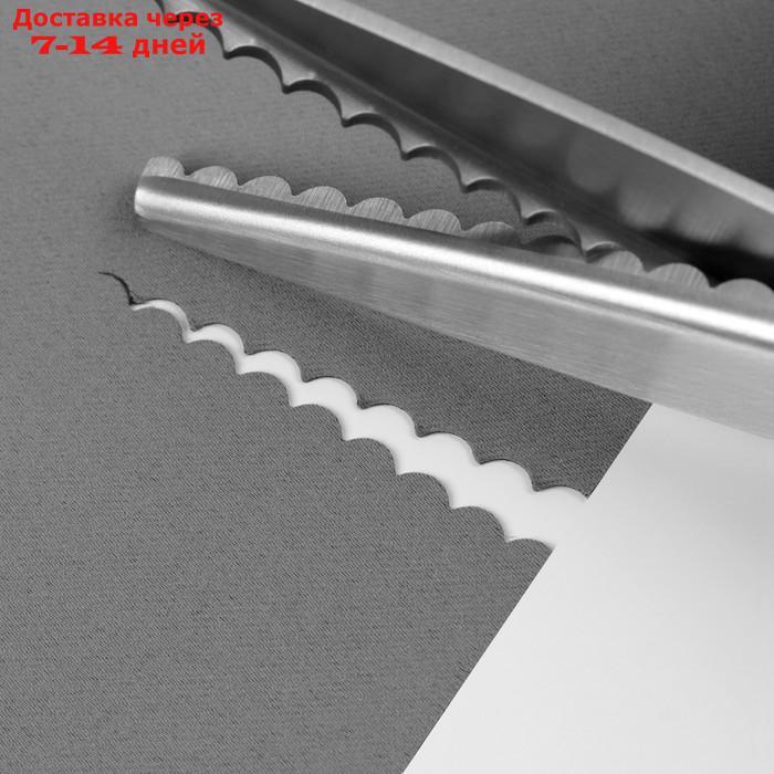 Ножницы "Волна", 9,5", 23,5 см, шаг - 7 мм, в коробке, цвет красный - фото 4 - id-p201935966
