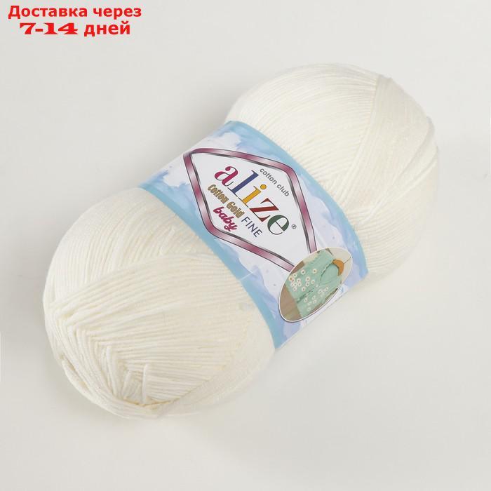 Пряжа "Cotton gold fine" 55% хлопок, 45% акрил 660м/100гр (62 сливочный) - фото 2 - id-p201935974