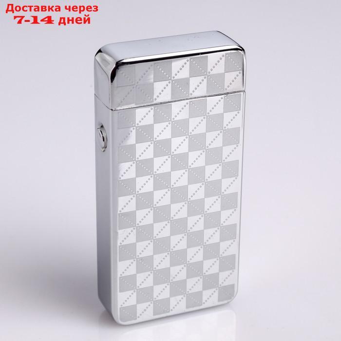 Зажигалка электронная в подарочной упаковке, USB, дуговая, серебристый узор, 3.5х7 см - фото 1 - id-p201936221