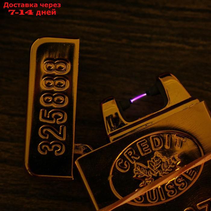 Зажигалка электронная, дуговая, USB, золотая, 3.5х1х7 см - фото 2 - id-p201936224